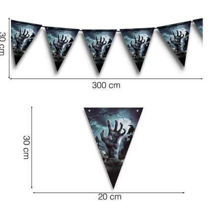 Halloween-guirlande kyrkogård 3m