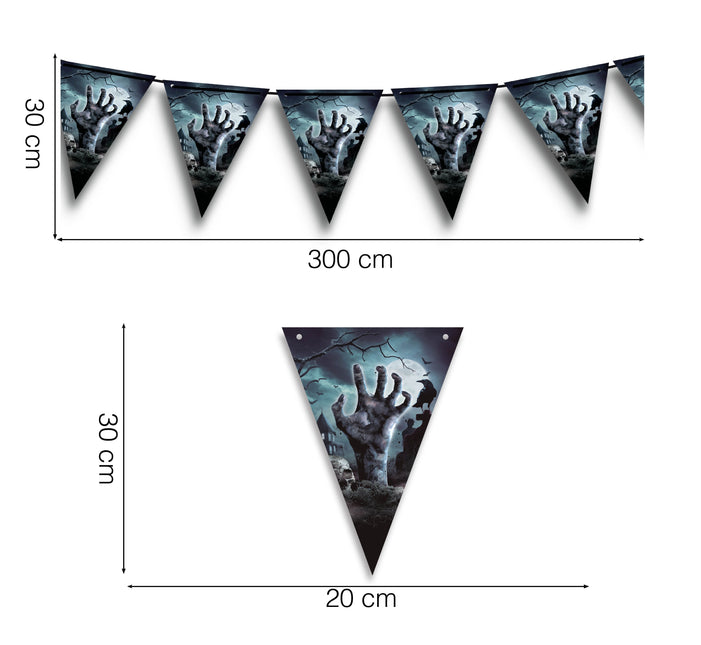 Halloween-guirlande kyrkogård 3m