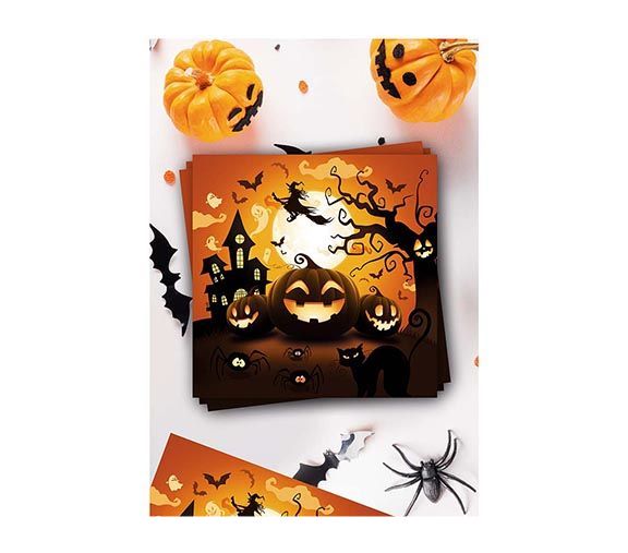 Halloween Servetter Pumpa 33cm 12st
