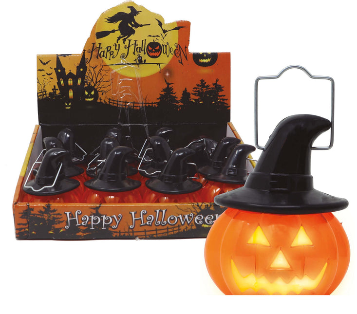 Halloween Hängande Dekoration Pumpa Med Ljus 8cm