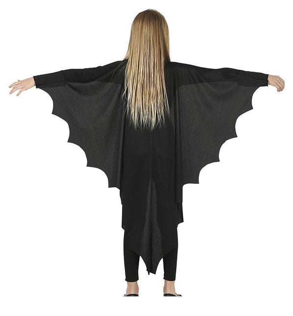 Svart halloweenkostym fladdermus barn