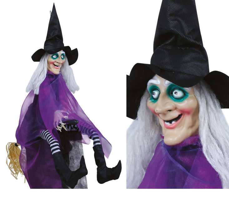 Halloween Docka Häxa Med Ljus Och Ljud 90cm