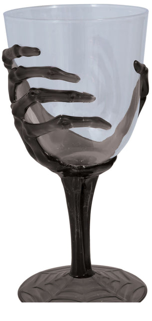 Halloween vinglas skelett hand 18,5cm