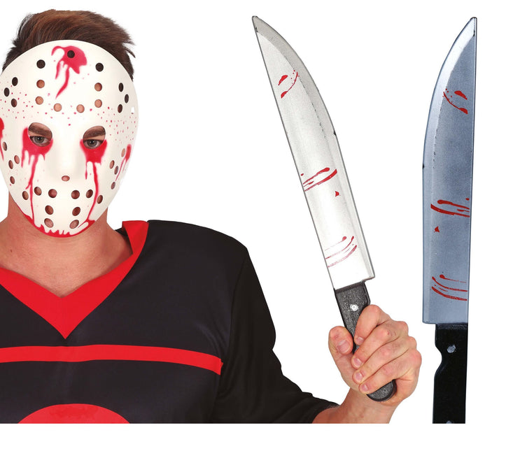 Halloween Fejk Machete Med Blod 45cm