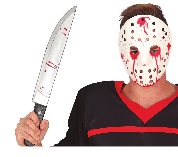 Halloween Fejk Machete Med Blod 45cm