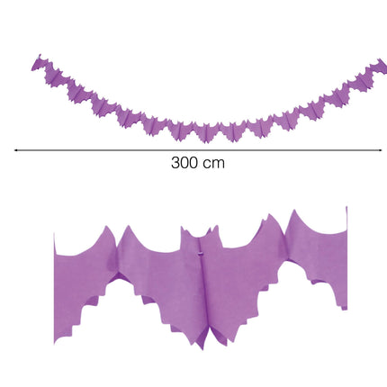 Halloween Girlande Lila Fladdermöss 3m