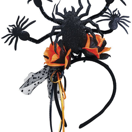 Halloween-hårband Spindlar och blommor