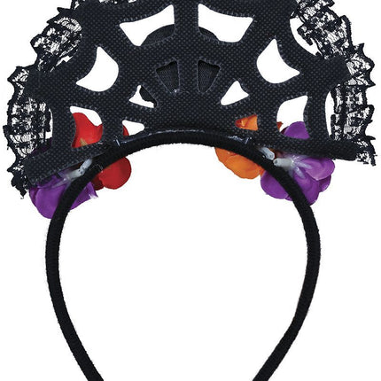 Dia De Los Muertos hårband blommor och dödskalle