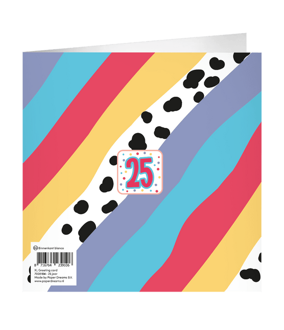 25 Jaar Wenskaart 23cm van Paper Dreams koop je bij Partywinkel