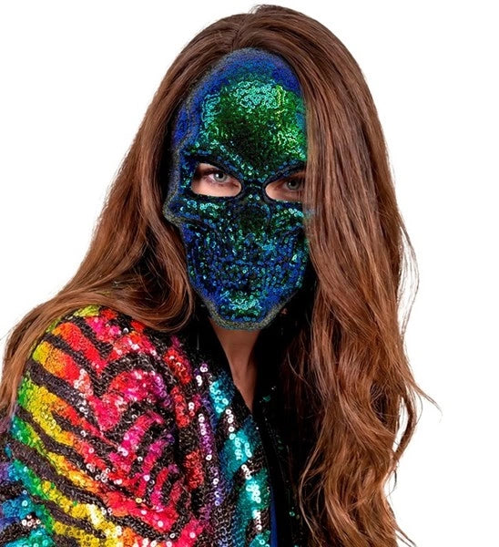 Pailletmask i form av en dödskalle