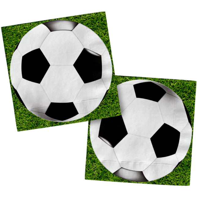 Servetter - fotboll - 33 x 33 cm - 20 stycken