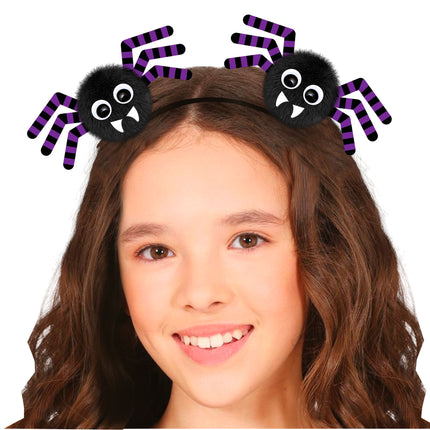 Halloween Hårband Svarta Spindlar