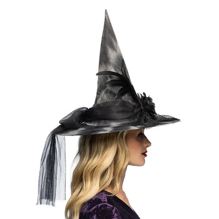 Halloween Heksenhoed Zwart Wit