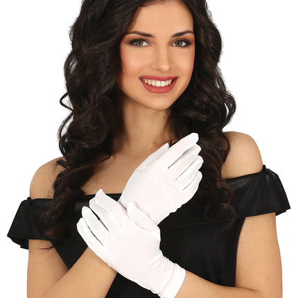 Vita handskar Polyester 24cm