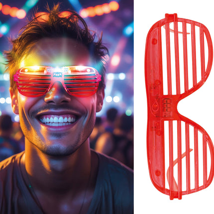 Röda glasögon med ljus