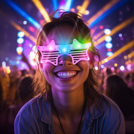 Stjärnglasögon Rosa med ljus