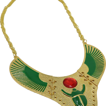 Cleopatra-halsband grönt guld