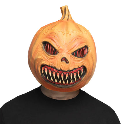 Latex-huvudmask – Pumpa-monster