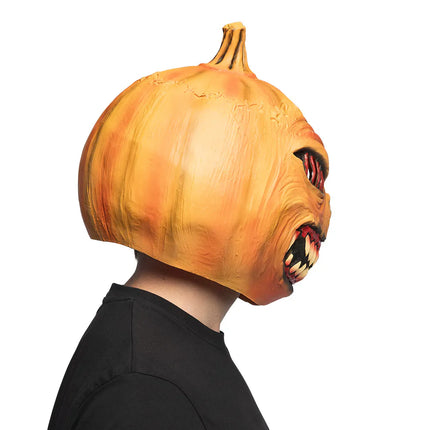 Latex-huvudmask – Pumpa-monster