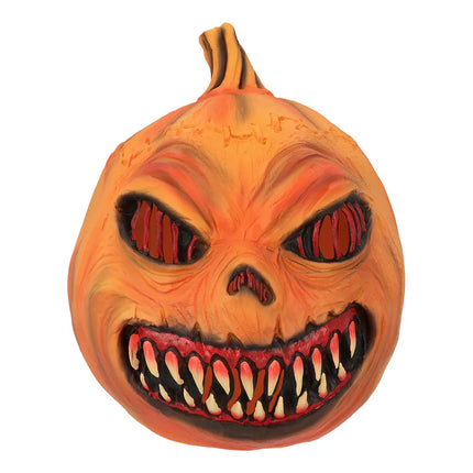 Latex-huvudmask – Pumpa-monster