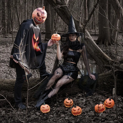 Latex-huvudmask – Pumpa-monster