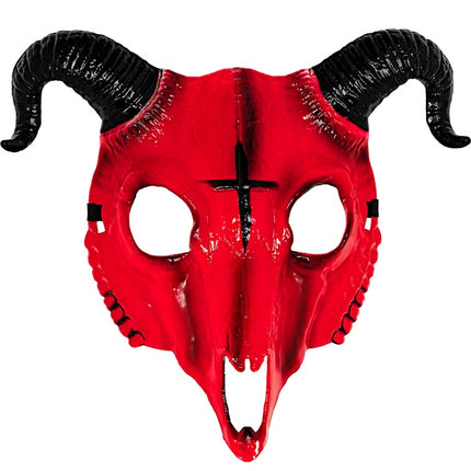 SATANISK RAM MASK RÖD HÅRDPLAST