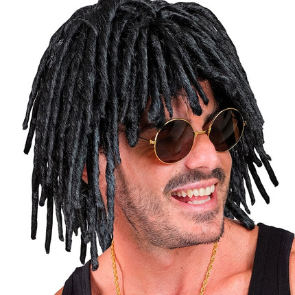Svart peruk med dreadlocks
