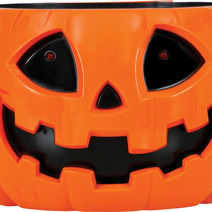 Halloween-skål Pumpa Ljus, ljud och rörelse 15 cm