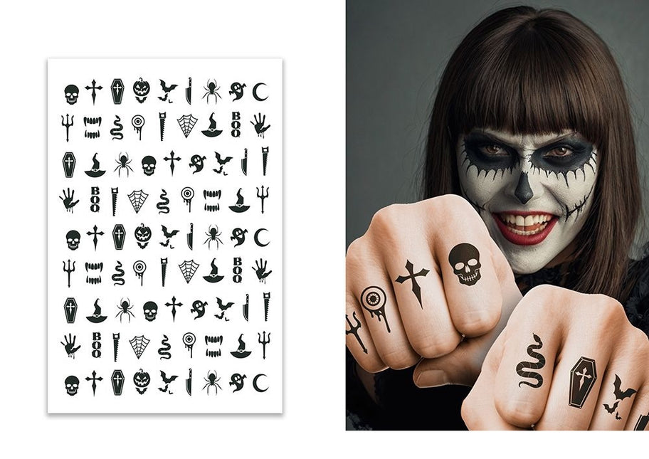 Halloween-falsktatuering i gotisk stil