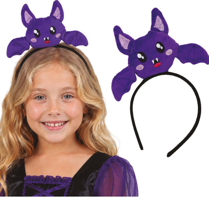 Hårband med fladdermusmotiv, lila