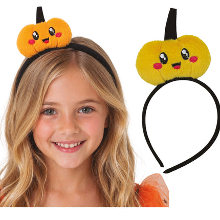 Orange hårband med pumpamotiv