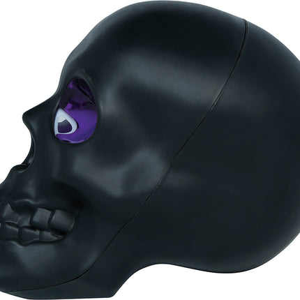 Halloween-skalle, svart, rökfärgad, 16 cm