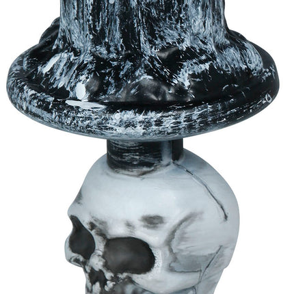 Halloween-ljusstake, grått skelett, 1 st