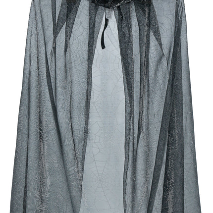 Halloween-kappa i silver för damer med glitter