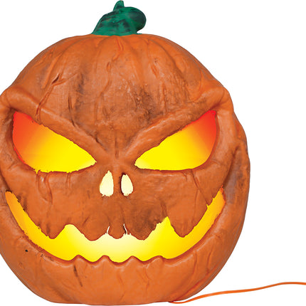 Halloween-pumpa, orange med ljus, 28 cm