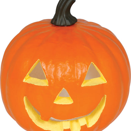 Halloween-pumpa i orange skumplast med belysning, 28 cm
