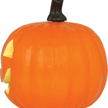 Halloween-pumpa i orange skumplast med belysning, 28 cm