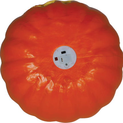 Halloween-pumpa i orange skumplast med belysning, 28 cm