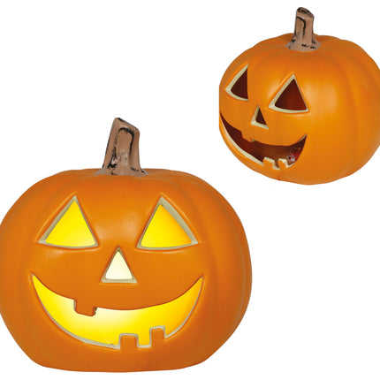 Halloween-pumpa som ler med belysning, 28 cm