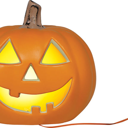 Halloween-pumpa som ler med belysning, 28 cm