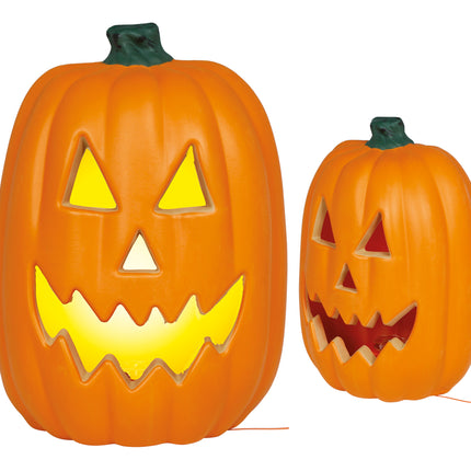 Halloween-pumpa med belysning, 40 cm