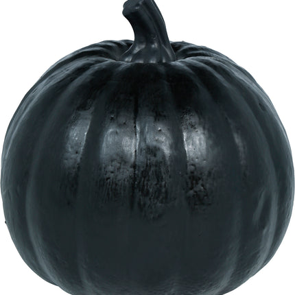 Halloween-pumpa, svart med ljus, 20 cm