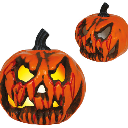Halloween-pumpa, orange, skräck, 20 cm