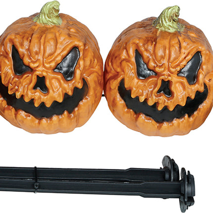 Halloween-pumpa, orange, med ljus och glöd, 13 cm, 3 st