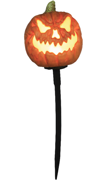 Halloween-pumpa, orange, med ljus och glöd, 13 cm, 3 st