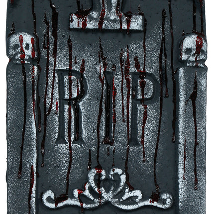 Halloween-gravsten, grå, rippad, blodig, 42 cm