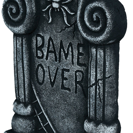 Halloween-gravsten, grå, Game Over, 42 cm
