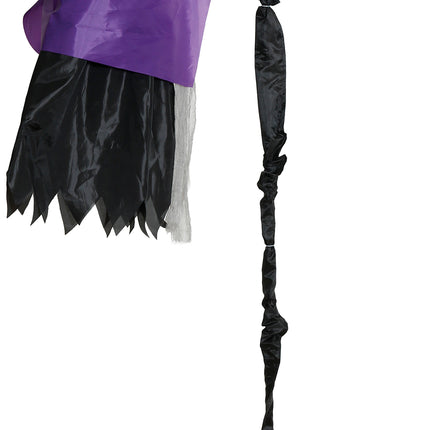 Halloween-popfigur: Flygande häxa med ljus, ljud och rörelse, 2,25 m