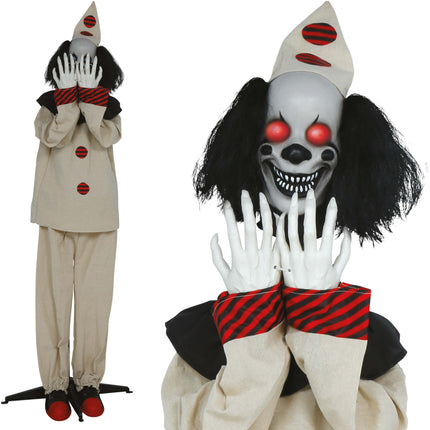 Halloween-pop-clown med ljus, ljud och rörelse, 1,85 m