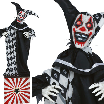Halloween-popclown med ljus, ljud och rörelse, 1,7 m